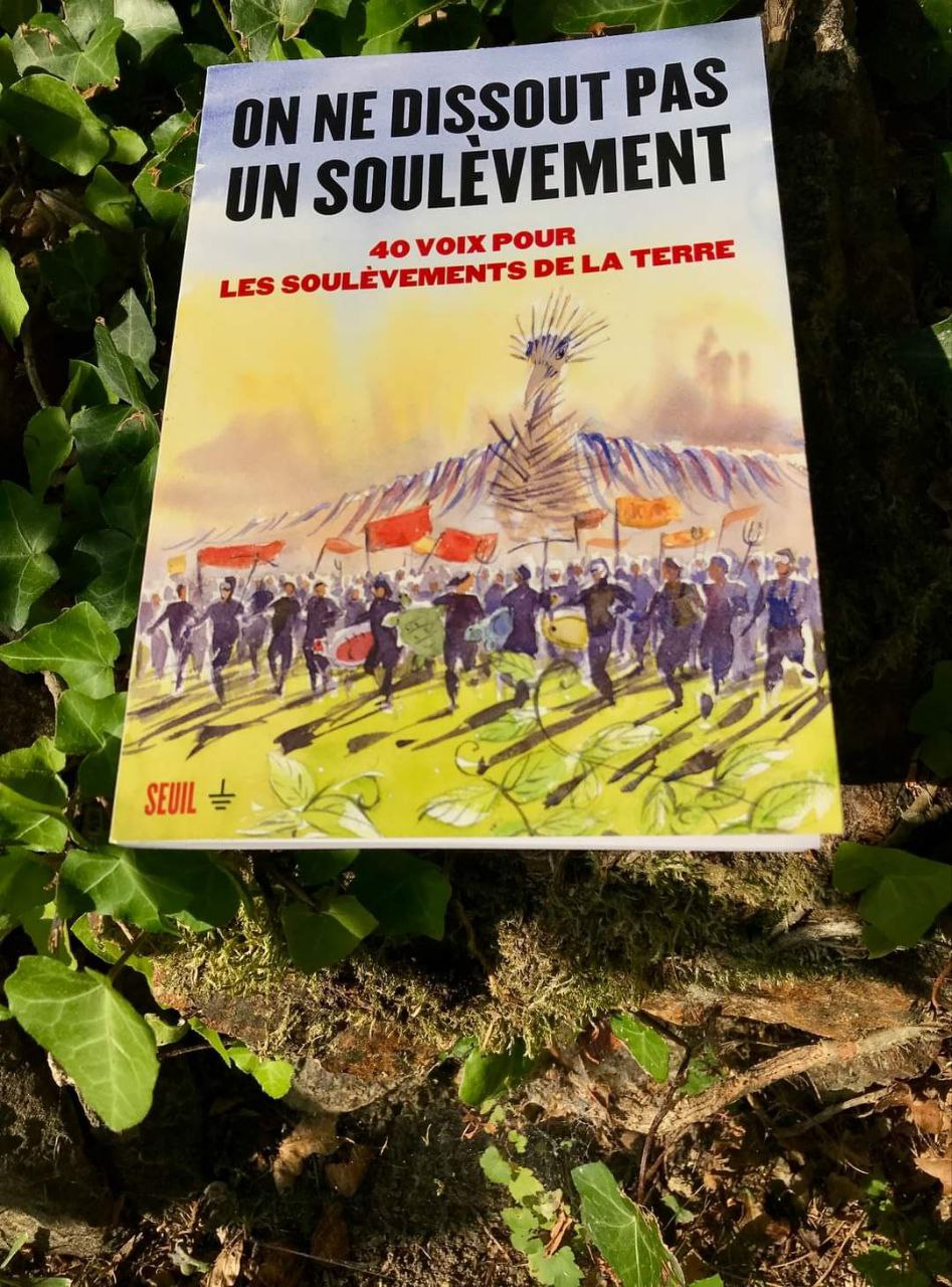Photo du livre "On ne dissout pas un soulèvement." Sous-titre : "40 voix pour les Soulèvements de la Terre". 