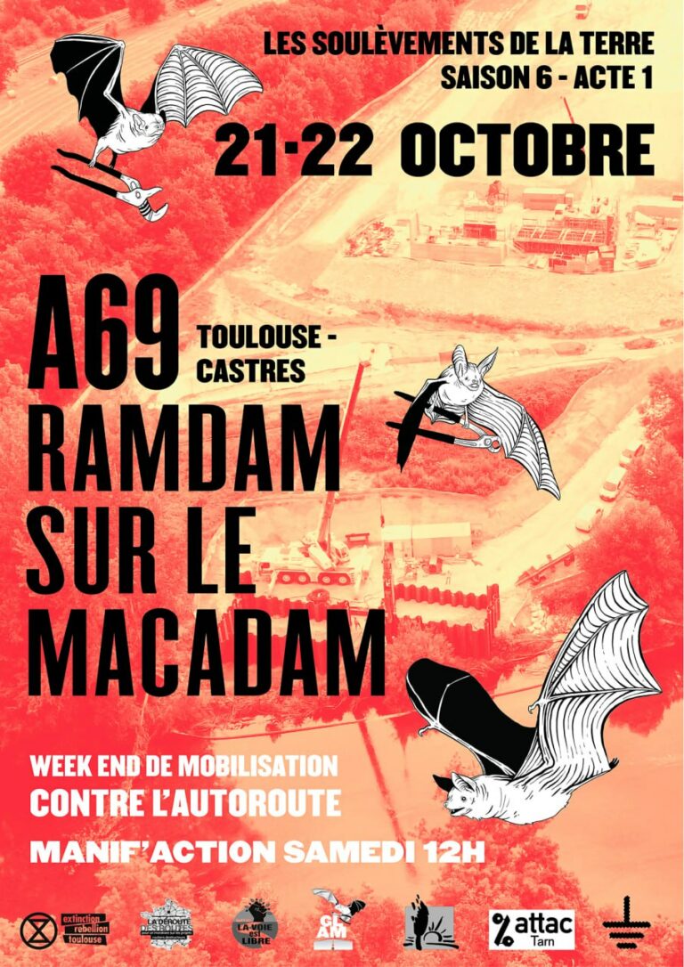 ✊ Prochaine action : 21/22 octobre contre l’A69 Castres-Toulouse ! 