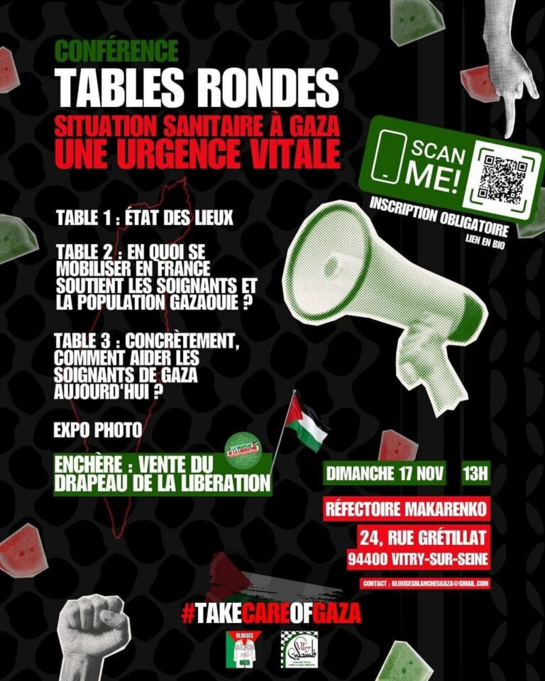 Tables rondes Blouses Blanches pour Gaza